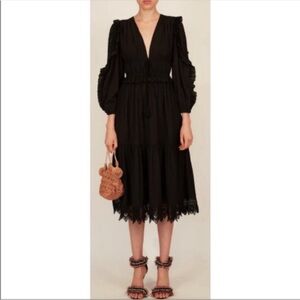 Ulla Johnson Elegant Black Long Sleeve Dress